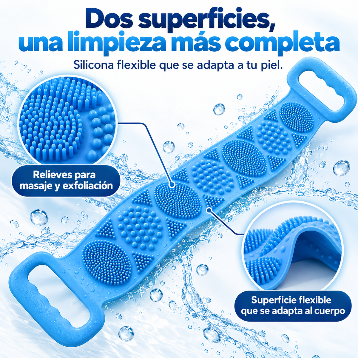 Cepillo de silicona para la espalda